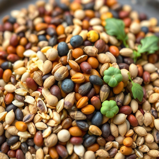 Winter bird food on frosty bird table