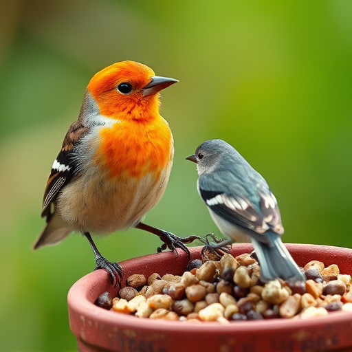 Assorted UK bird feed on webpage