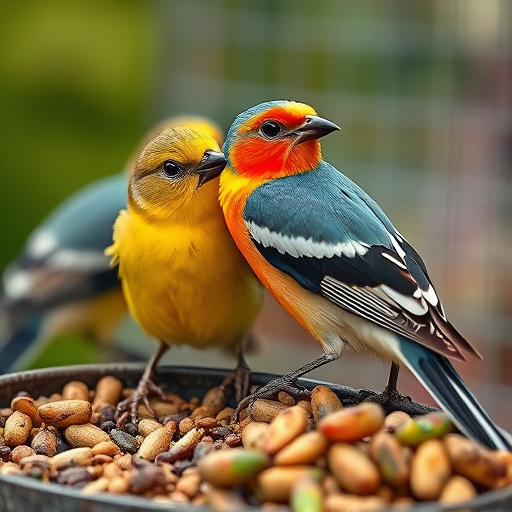 Basket with suet blocks and seed mix
