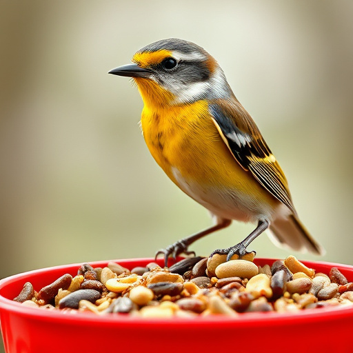 Basket with suet blocks and seed mix