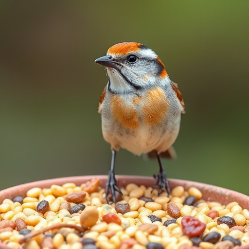 Basket with suet blocks and seed mix