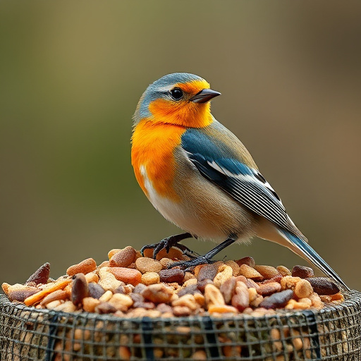 Basket with suet blocks and seed mix