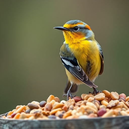 Basket with suet blocks and seed mix