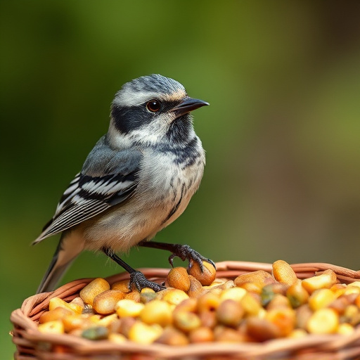 Basket with suet blocks and seed mix