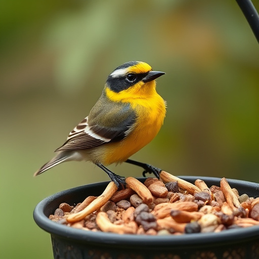 Basket with suet blocks and seed mix