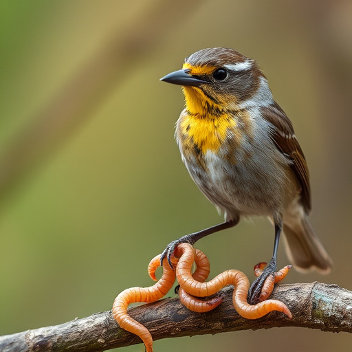Bird feeder filled with mealworms only