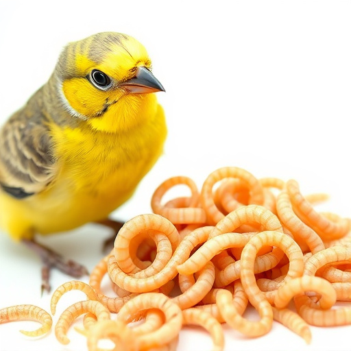 Bird feeder filled with mealworms only
