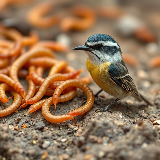 Bird feeder filled with mealworms only