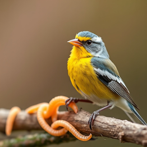 Bird feeder filled with mealworms only