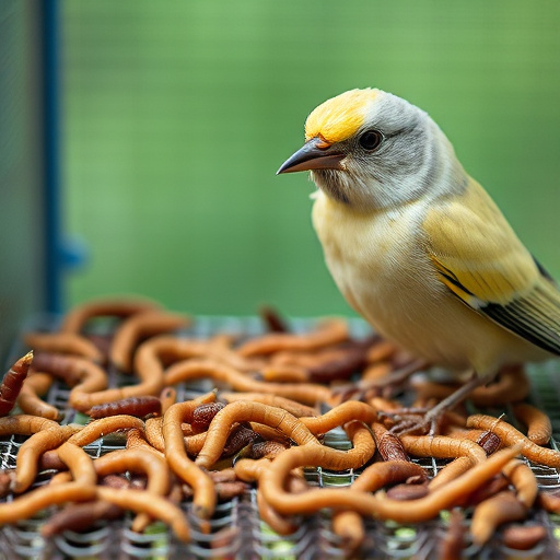 Bird feeder filled with mealworms only