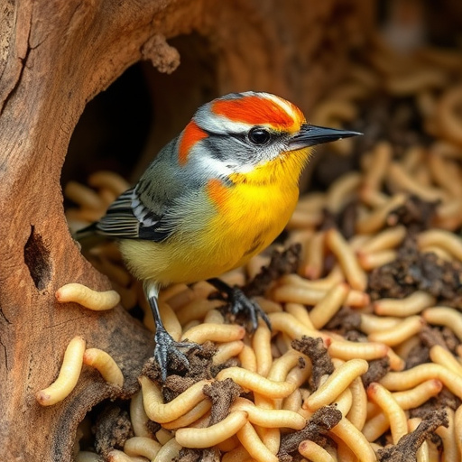 Bird feeder filled with mealworms only