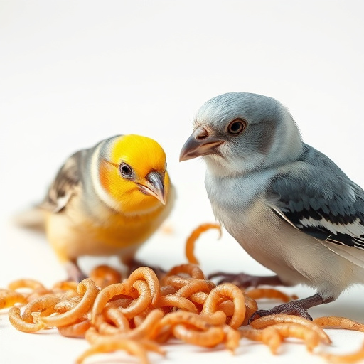 Bird feeder filled with mealworms only