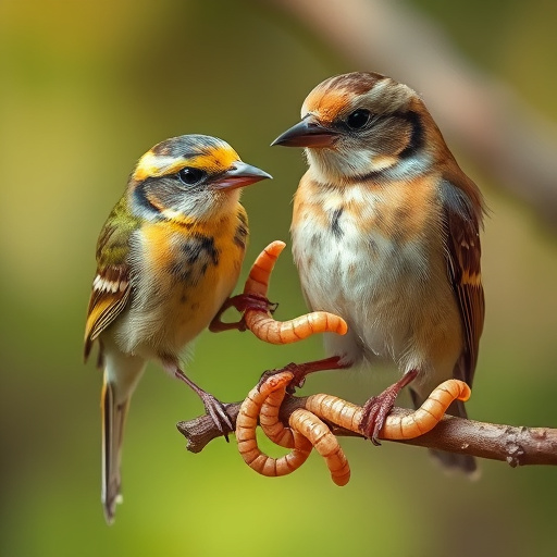 Bird feeder filled with mealworms only