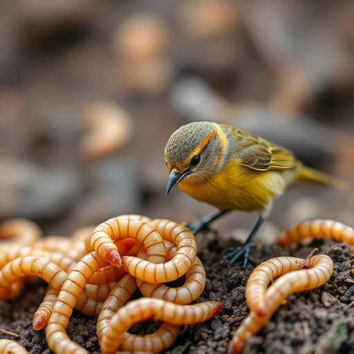 Bird feeder filled with mealworms only