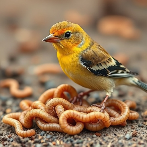 Bird feeder filled with mealworms only