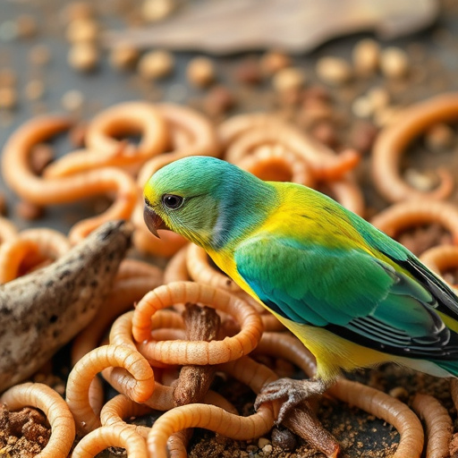 Bird feeder filled with mealworms only