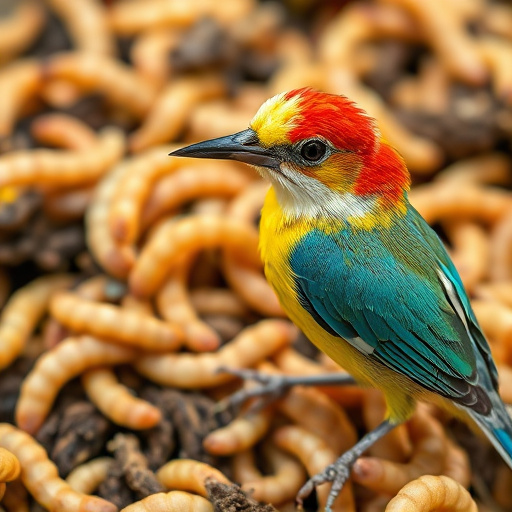 Bird feeder filled with mealworms only