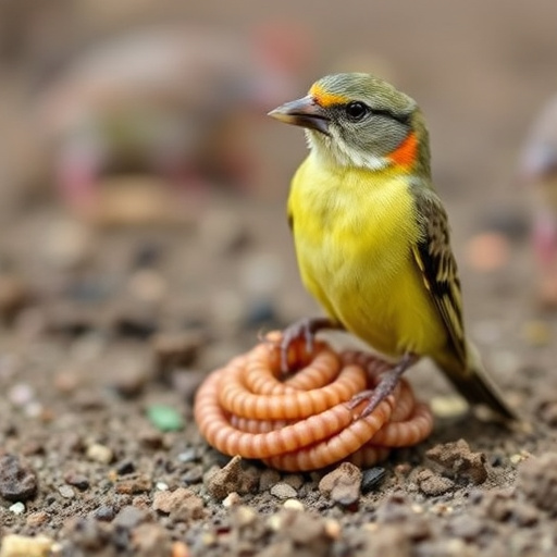 Bird feeder filled with mealworms only