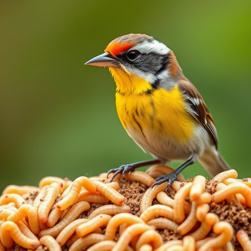 Bird feeder filled with mealworms only