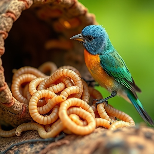 Bird feeder filled with mealworms only