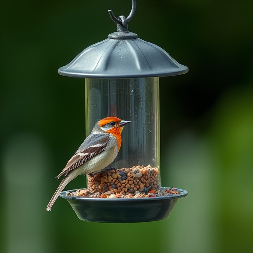 Bird seed being poured from sack