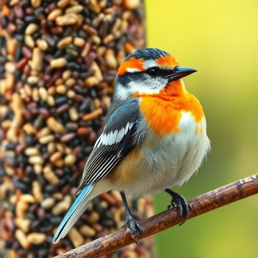 Bird seed being poured from sack