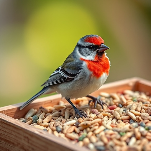 Bird seed being poured from sack