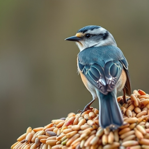 Bird seed being poured from sack