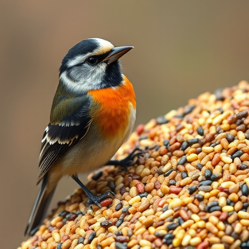 Bulk bird seed bags stacked neatly