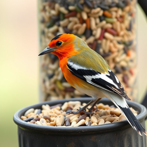 Bulk bird seed bags stacked neatly
