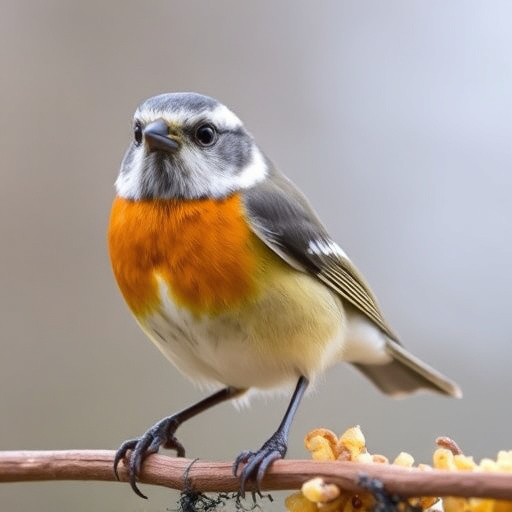 Close-up of labelled bird feed packaging