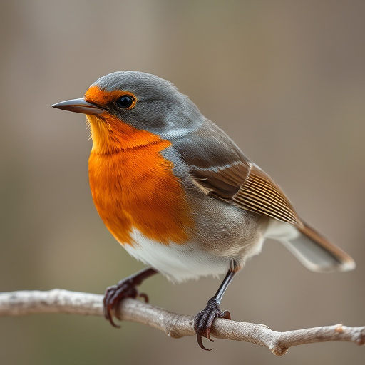 Close-up of robin near mealworm tray