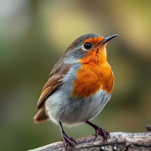 Close-up of robin near mealworm tray