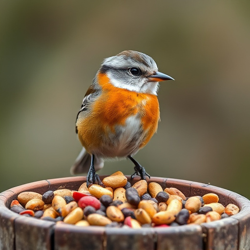 Close-up of wild bird food selection