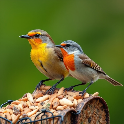 Close-up of wild bird food selection