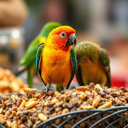 Close-up of wild bird food selection