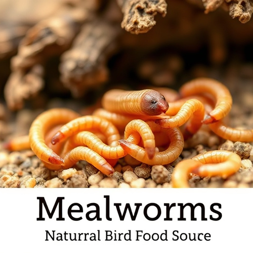 Close-up of wrens eating dried mealworms