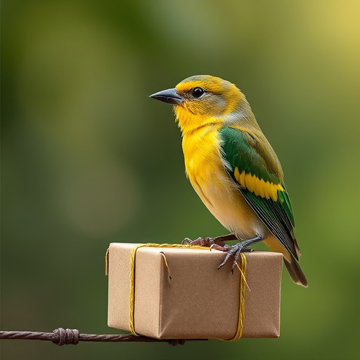 Customer holding bird seed delivery bag