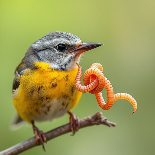 Dried mealworms in small garden dish