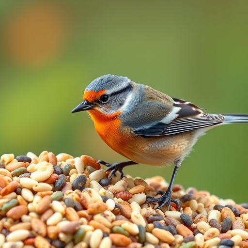 Dunnocks feeding on scattered seed mix