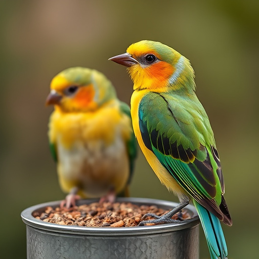 Eco-packaged bird feed on doorstep