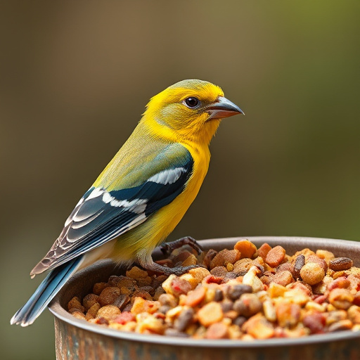 Eco-packaged bird feed on doorstep