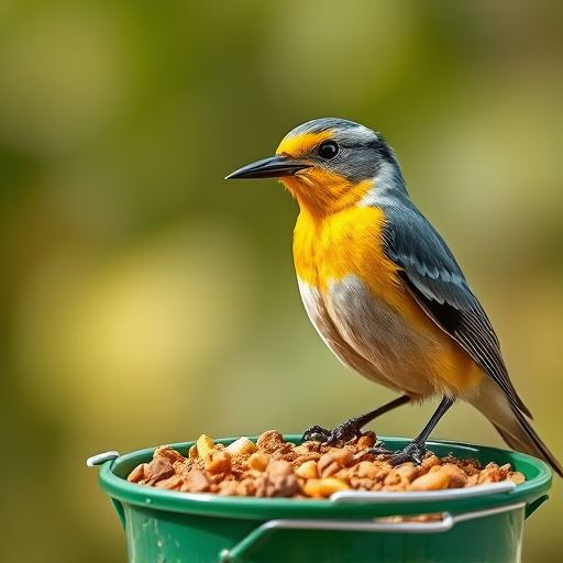 Eco-packaged bird feed on doorstep