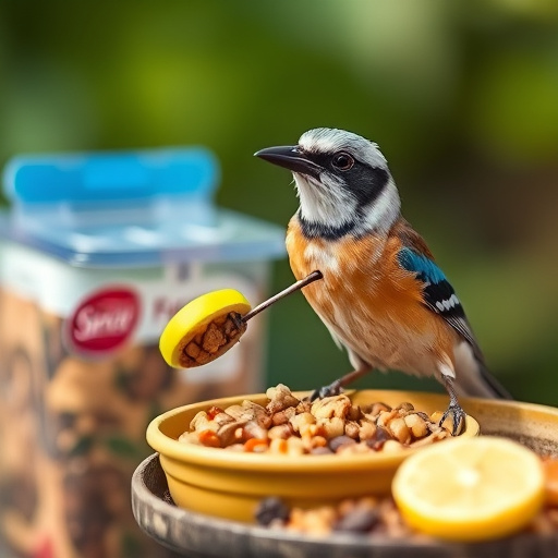 Eco-packaged bird feed on doorstep