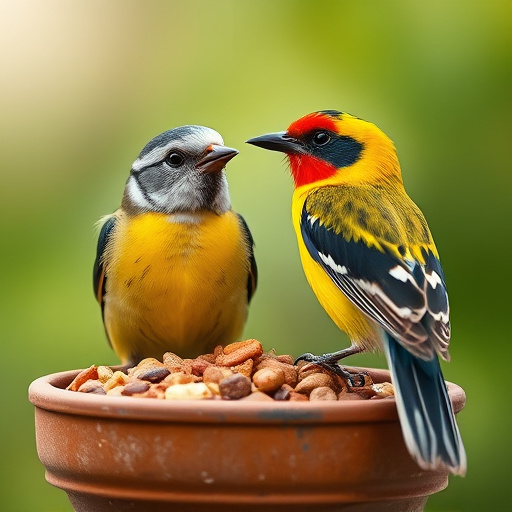 Eco-packaged bird feed on doorstep