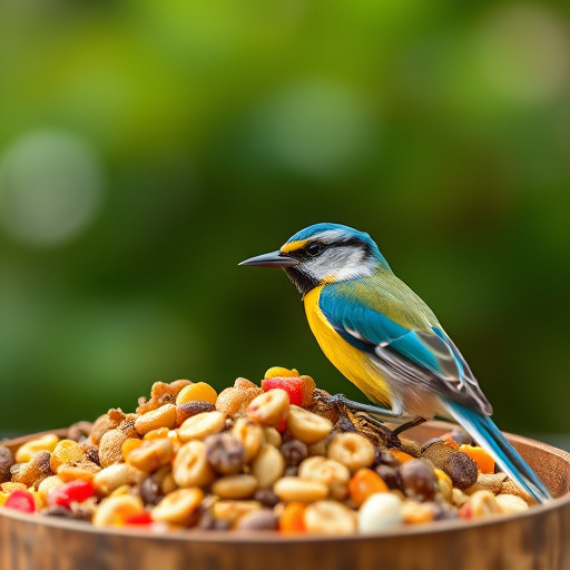 Eco-packaged bird feed on doorstep