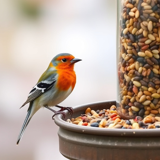 Eco-packaged bird feed on doorstep