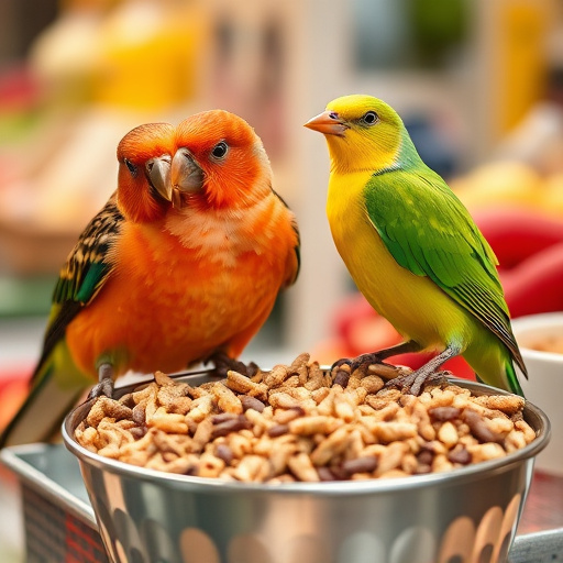 Eco-packaged bird feed on doorstep