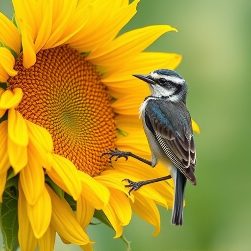 Finches gathered around sunflower heart dish