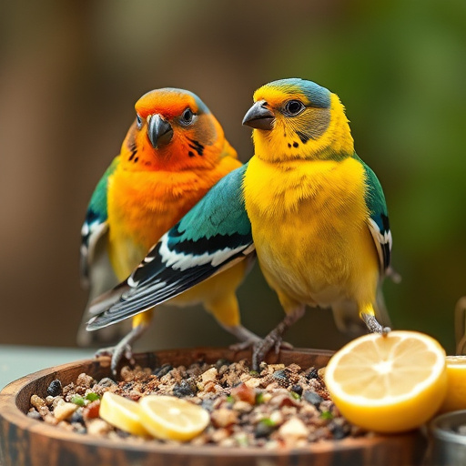 Finches gathered around sunflower heart dish